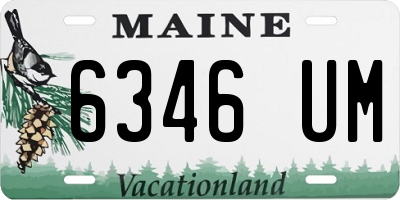 ME license plate 6346UM