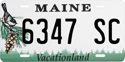 ME license plate 6347SC