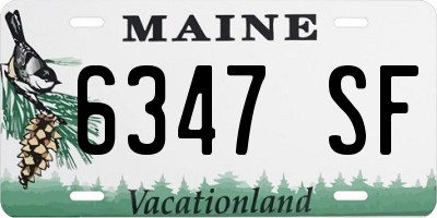 ME license plate 6347SF