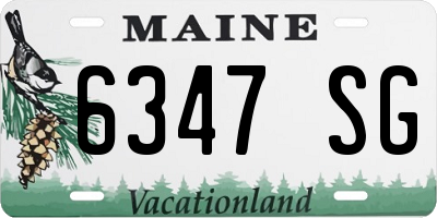 ME license plate 6347SG