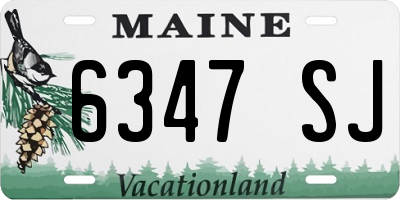 ME license plate 6347SJ