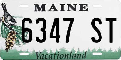 ME license plate 6347ST