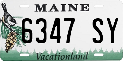 ME license plate 6347SY