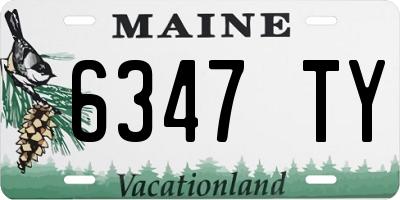 ME license plate 6347TY