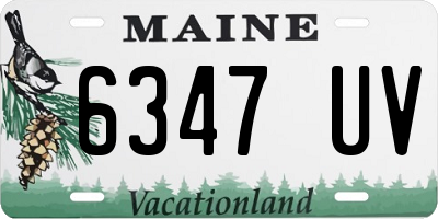 ME license plate 6347UV