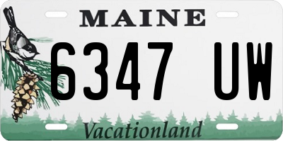 ME license plate 6347UW