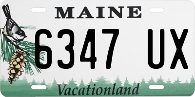 ME license plate 6347UX