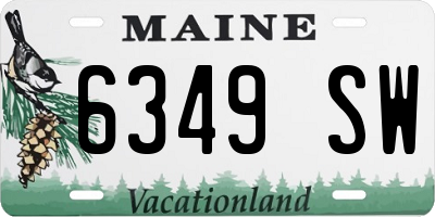 ME license plate 6349SW