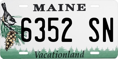 ME license plate 6352SN