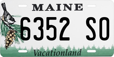 ME license plate 6352SO