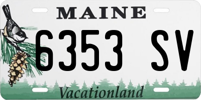 ME license plate 6353SV