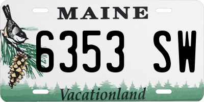 ME license plate 6353SW