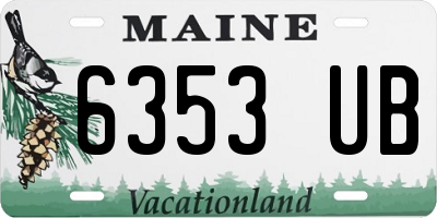 ME license plate 6353UB