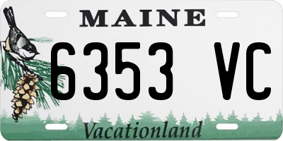 ME license plate 6353VC