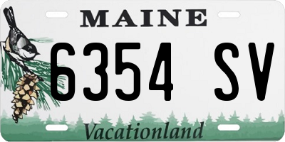 ME license plate 6354SV