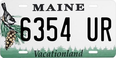 ME license plate 6354UR