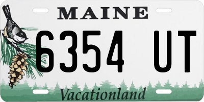 ME license plate 6354UT