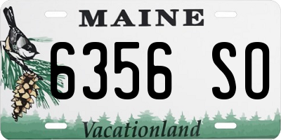 ME license plate 6356SO