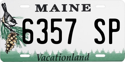 ME license plate 6357SP