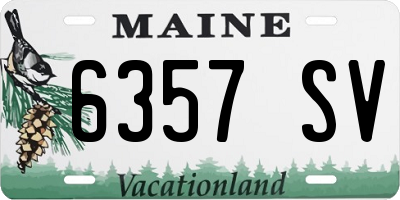 ME license plate 6357SV