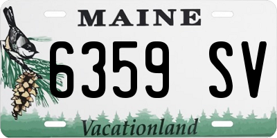 ME license plate 6359SV