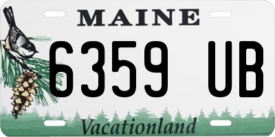 ME license plate 6359UB
