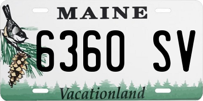 ME license plate 6360SV