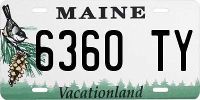 ME license plate 6360TY