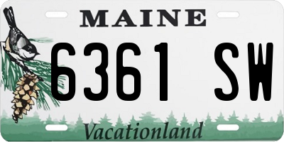 ME license plate 6361SW