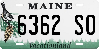 ME license plate 6362SO