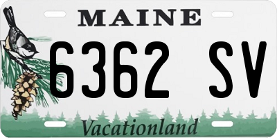 ME license plate 6362SV