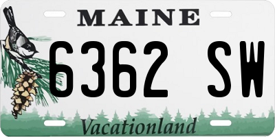 ME license plate 6362SW