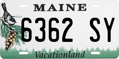 ME license plate 6362SY