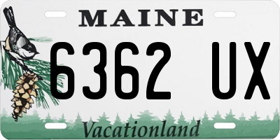 ME license plate 6362UX