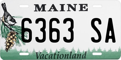 ME license plate 6363SA