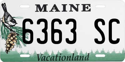 ME license plate 6363SC