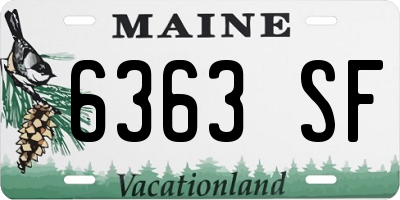 ME license plate 6363SF
