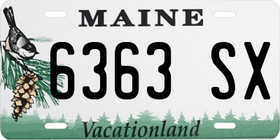 ME license plate 6363SX