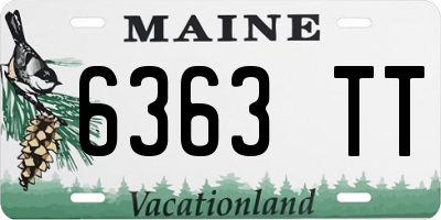 ME license plate 6363TT