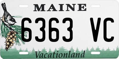 ME license plate 6363VC