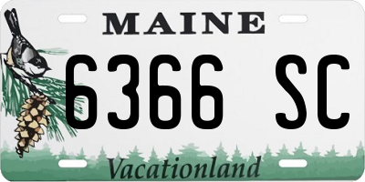 ME license plate 6366SC
