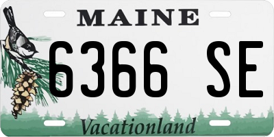 ME license plate 6366SE