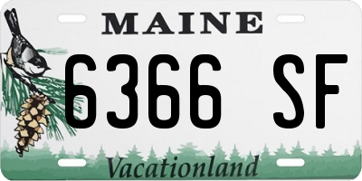 ME license plate 6366SF