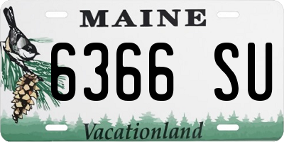 ME license plate 6366SU