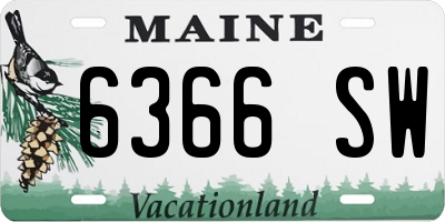 ME license plate 6366SW