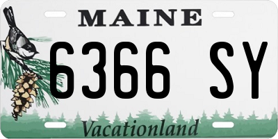ME license plate 6366SY