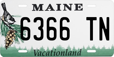 ME license plate 6366TN