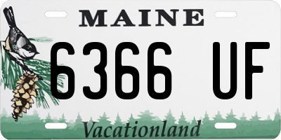 ME license plate 6366UF
