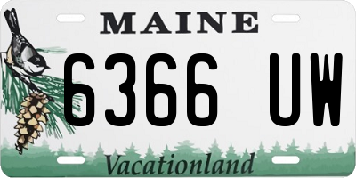 ME license plate 6366UW