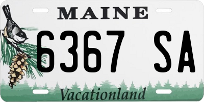 ME license plate 6367SA